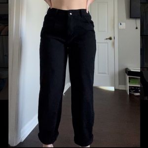 Black straight leg jeans
